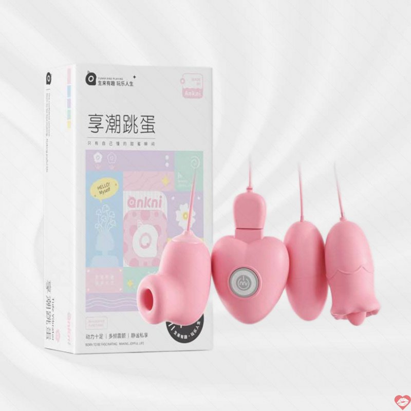Trứng Rung Anki 3in1 Cao Cấp Massage Hút Liếm Tăng Khoái Cảm 