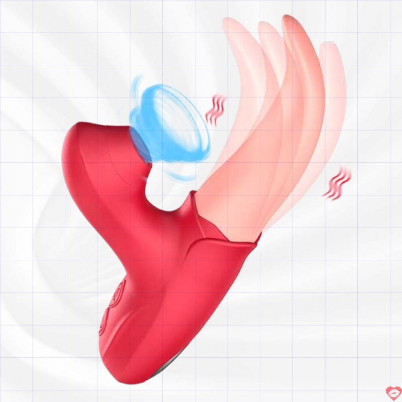 Lưỡi Liếm Âm Đạo Bông Hồng 2in1 Rung Liếm + Hút