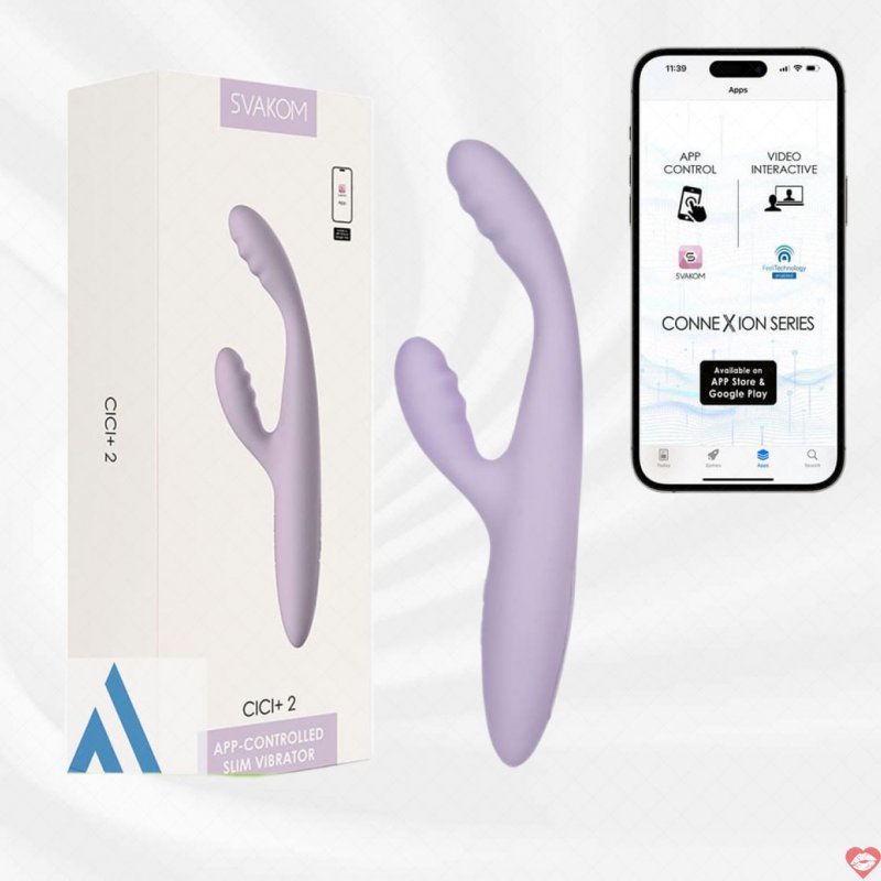Chày rung hai nhánh có sưởi ấm kết nối app Svakom Cici+ 2