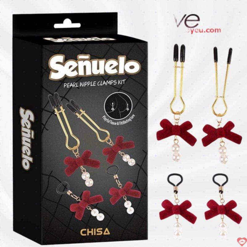 Bộ kẹp đầu ti ngọc trai cao cấp Senuelo Pearl Nipple Clamps Kit