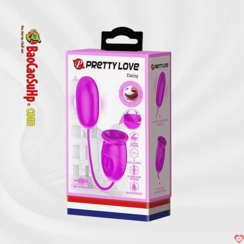 Trứng rung PRETTY LOVE Daisy lưỡi liếm và trứng rung 2in1 bền bỉ