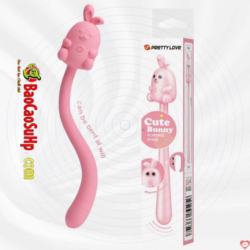 Que rung Prettylove Cute Bunny Padilla silicone 7 chế độ rung mềm mại