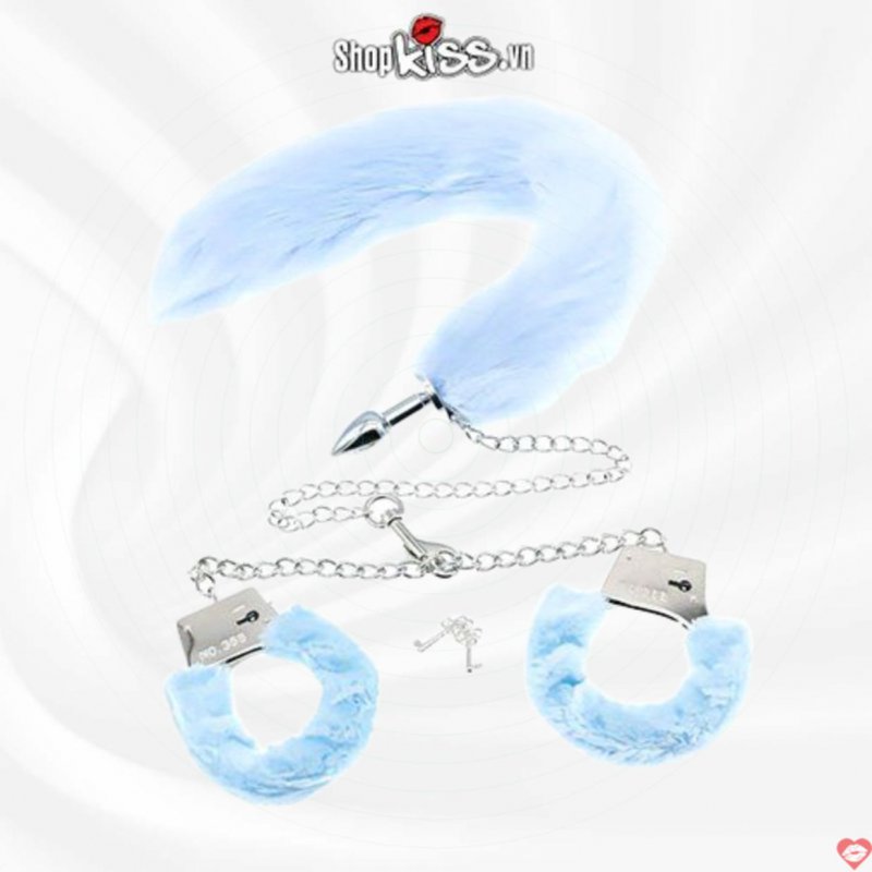 Set bạo dâm còng tay đuôi chồn xích quyến rũ kích thích 