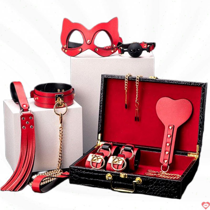 Bộ đồ chơi BDSM 8 món da PU cao cấp kích thích đam mê 