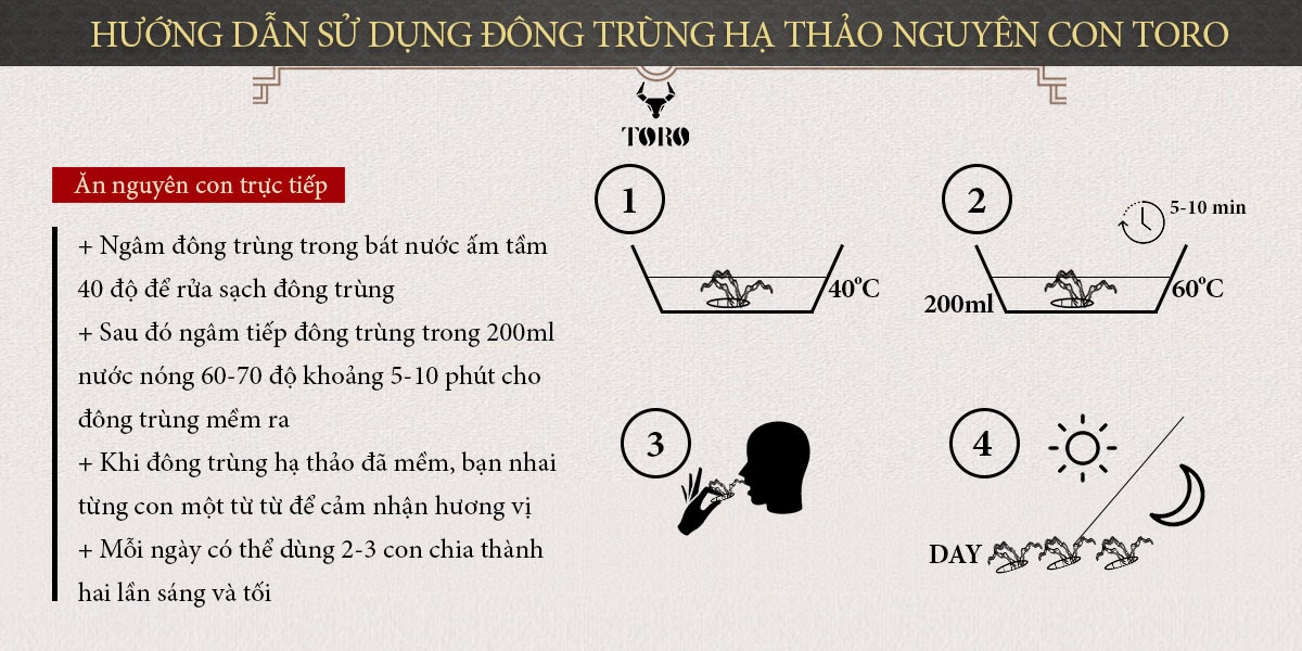  Bảng giá Đông trùng hạ thảo cao cấp nguyên con - Tăng cường sinh lý bồi bổ cơ thể - 5g cao cấp